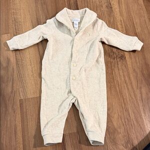 Ralph Lauren Cream Hooded Baby One-Piece Romper